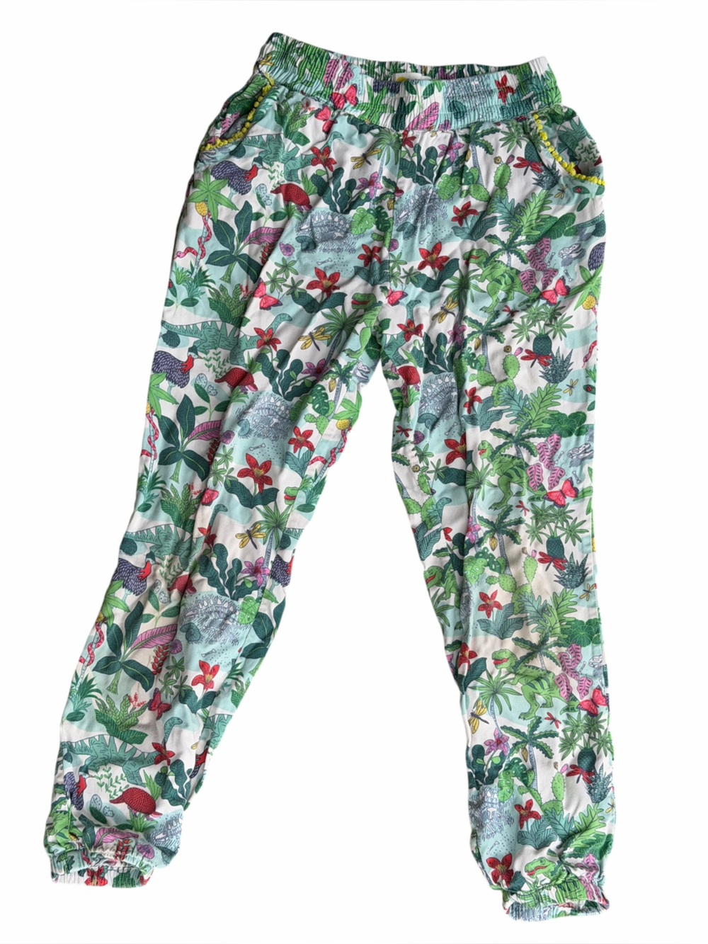 Borden girls youth dinosaur print jogger pants size 9 youth